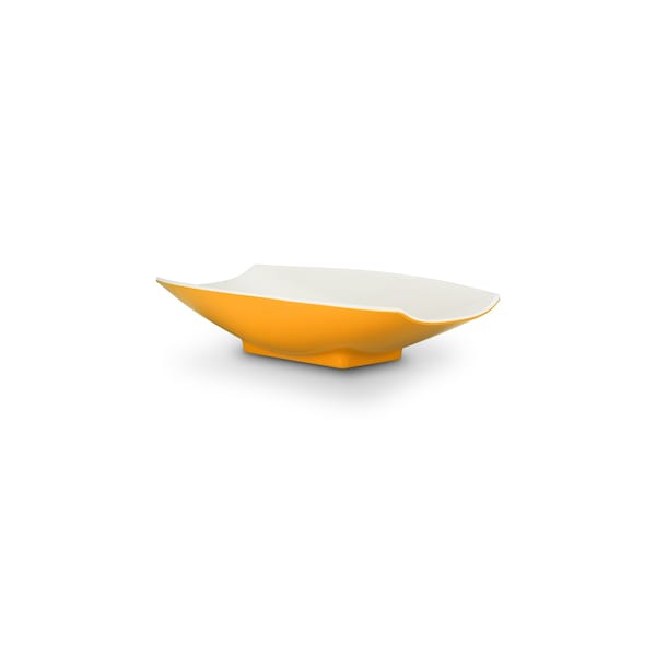 Bon Chef Melamine Curves Bowl - Yellow Outside/White Inside 12" X 6 3/4" X 2 3/4" 1 Qt (32 Oz) 53703-2ToneYellow - main